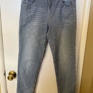 Wit & Wisdom Navy and White Pinstripe Pants size 6